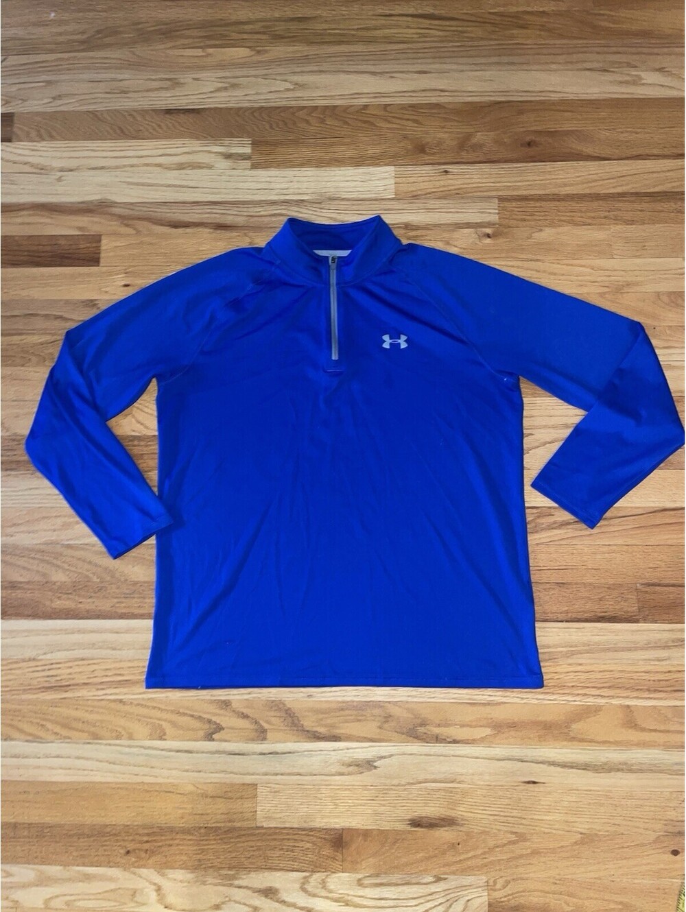 Under Armour Sweater Mens Large Blue Heat Gear 1/4 Zip Pullover Long Sleeve Golf